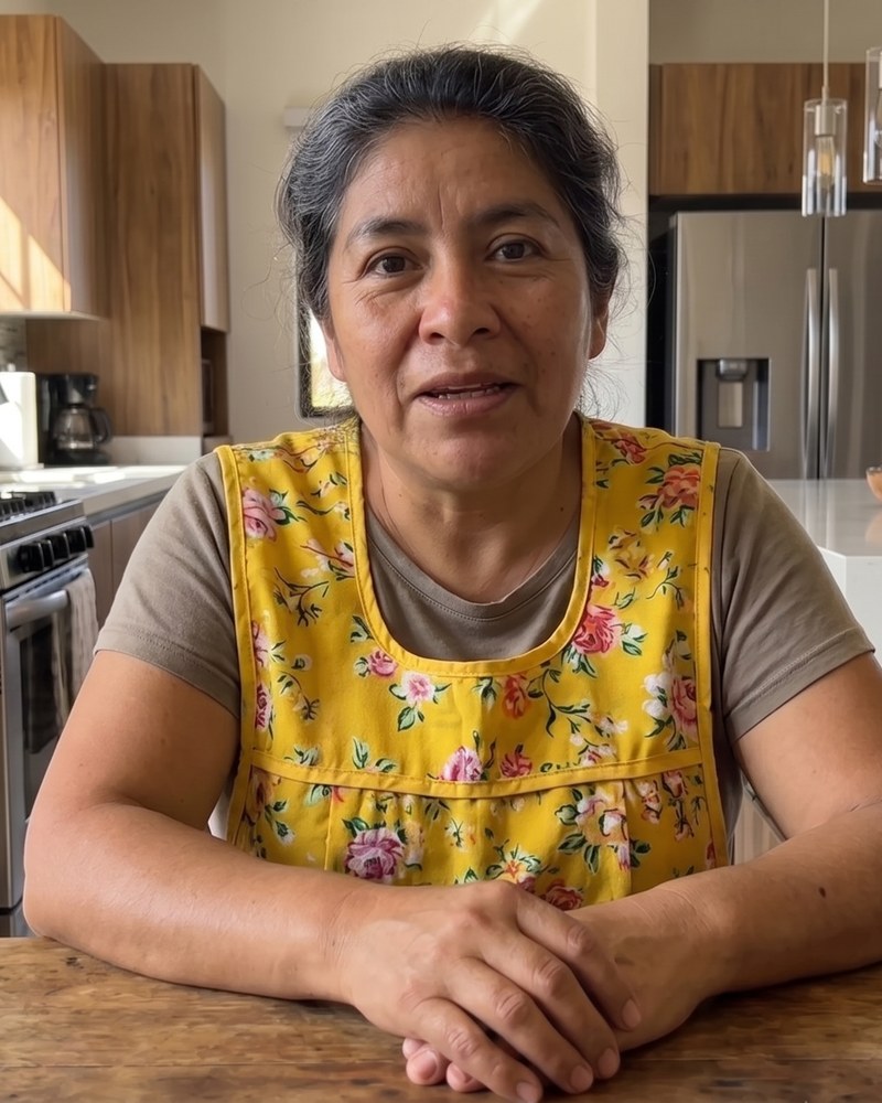 Abuela Rosa at her kitchen table in Puebla